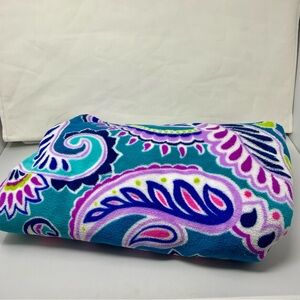 Vera Bradley Teal and Purple Paisley Throw Blanket